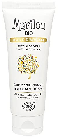 Marilou Bio - Gommage Visage Exfoliant Doux à l'Huile d'Argan bio - Formule bio - 99,4% d'ingrédients d'origine naturelle - Tous types de peaux - 75ml