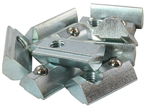 10x Nutenstein V 8 St Nut 8 - Typ I - M6 mit Steg, Federkugel, Stahl verzinkt