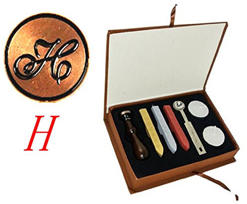 Vintage Buchstabe H Alphabet Buchstaben H Gravur Hochzeit Einladung Geschenk-Box Wachs Siegel Stempel Sticks Schmelzend Löffel Set