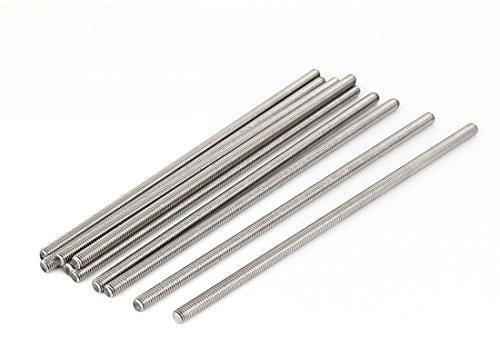 sourcing map 10 Stück Gewindestangen M6x180mm Edelstahl 304 Gewindestift Metrischem Vollgewinde Bar Gewindestäbe für Befestigung CNC-Werkzeugmaschinen 3D-Drucker Industrie Geräte