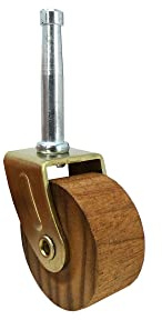 Shepherd Hardware 9051 1-5/8-Inch Designer Stem Casters, Wood Wheel, 5/16-Inch Stem Diameter, Brown, 2-Pack