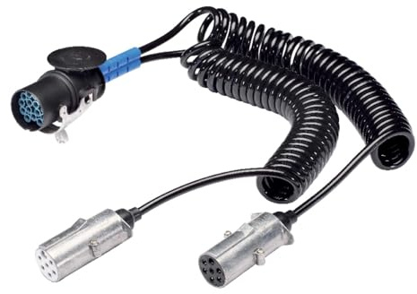 HELLA Cable adaptador, tomacorriente remolque - 24V - de 15 a 2x7 polos - Long.: 450mm - PU (poliuretano) - negro/plata - DIN / ISO: 12098 N-Typ/1185 N-Typ/3731 S-Typ - Cant.: 1 - 8JA 005 952-041