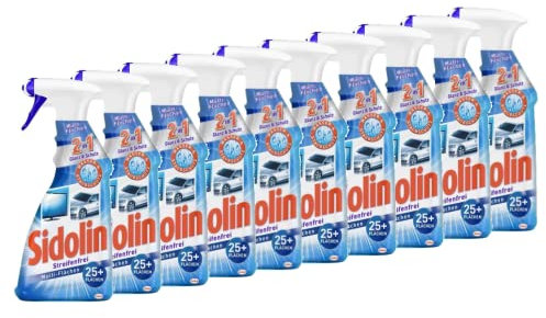 Sidolin Multi-Flächen-Reiniger, für streifenfreien Glanz auf über 25 Flächen, Sprühflasche, 10 x 500 ml