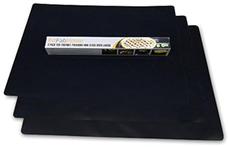 FitFabHome 3 Pack Large Non Stick Oven Liners Mat BPA and PFOA Free, Protect the Bottom of Electric or Gas Oven Toaster Oven Stovetop Air Fryer Grill…