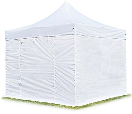 TOOLPORT Faltzelt Faltpavillon Pavillon 3x3m - mit 4 Seitenteilen (ohne Fenster) Premium Dach Partyzelt weiß