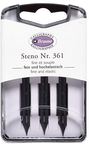 Jacques Herbin Brause 300361B Packung mit 3 Stenofedern, ideal für englische Schrift, 1 Pack