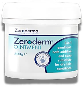 Zeroderma Zeroderm Ointment, Rich 3-in-1 Emollient, Soap Substitute & Bath Additive, For Dry Skin Conditions such as Eczema, Ichthyosis & other Dry Skin Conditions. 500g
