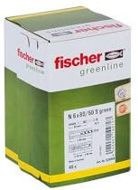 fischer 524848 Taco de Clavo Verde estándar, Greenline, 6x80/50