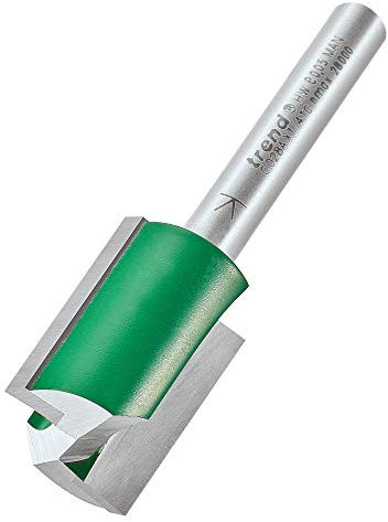 Trend CraftPro Fraisoir 2 coupes droites, queue 1/4 pouce, diamètre coupe 18 mm, longueur coupe 25 mm, pointe carbure tungstène, C028AX1/4TC