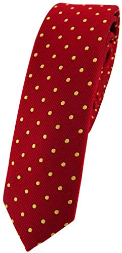 TigerTie schmale Krawatte Schlips in rot gold gepunktet (4,5 cm)