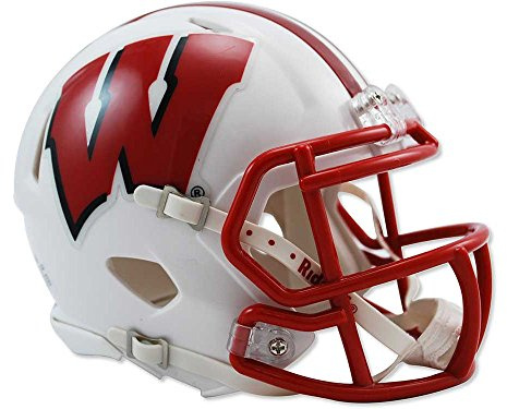 Riddell män, unisexvuxen, kvinnor hastighet mini fotbollshjälm, Wisconsin badgers, 19 x 16,5 cm