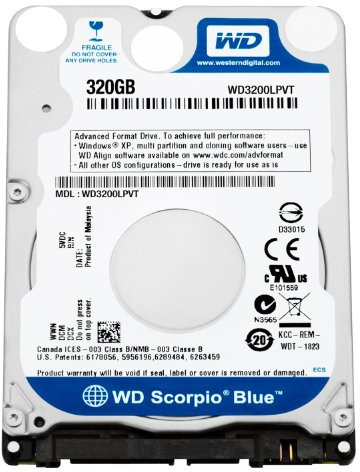 Western digital WD3200LPVT - Disco Duro Interno de 320 GB (2.5'', Serial ATA, reducción de Ruido, 5400 RPM)
