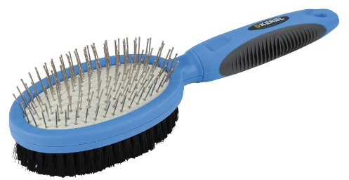 Kerbl 81902 Doppelbürste mit Schutzkappen und Borsten oval, 24 cm