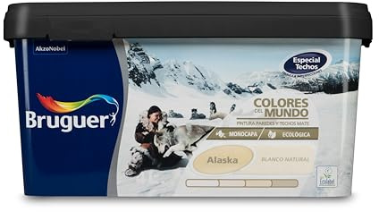 Bruguer Colores del Mundo Pintura para paredes monocapa Alaska Blanco Natural 4 L
