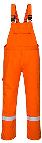 Portwest FR27 Bizflame Work FR Bib and Brace Rule Pocket Flame Resistant | Orange, 4X Large, EN 61482-1-2 Class 1, EN ISO 11612, Secure Fit, Elasticated Shoulder Straps, Triple-Stitched Seams, Durable