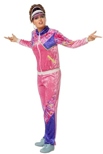 80er Jahre Overall Kostüm Damenkostüme Damen Karneval Fasching Rosa Blau