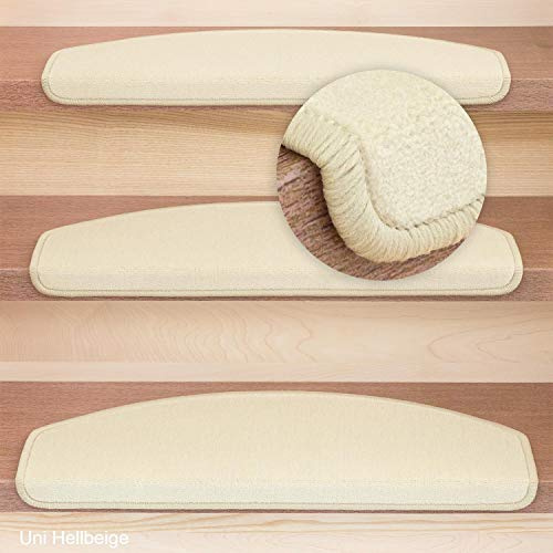 Kettelservice-Metzker Stufenmatten Vorwerk Uni Halbrund Einzeln und Sparset's Hellbeige 10 Stück