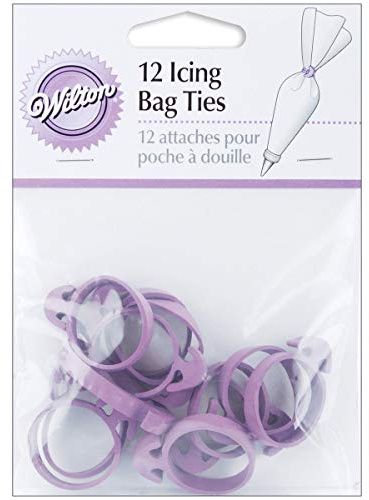 Wilton Icing Bag Ties, Reusable Rubber Icing Bag Ties, Piping Bag Acessories for Cake Decorating, 12-Piece