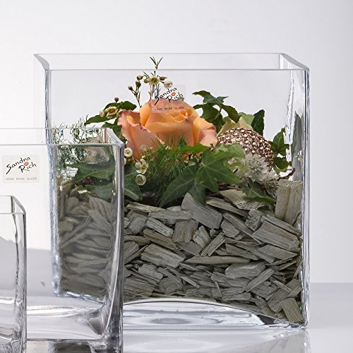 Sandra Rich Cube EKB Vaso Quadrato 20 x 20 cm Vetro Trasparente