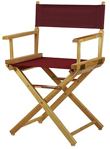 Casual Home 18 Director's Chair Natural Frame with Burgundy Canvas