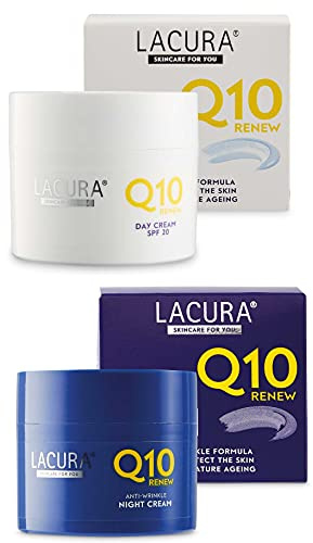 Lacura Q10 Moisturising renew face creams night + day Anti-wrinkle Anti-aging by Lacura