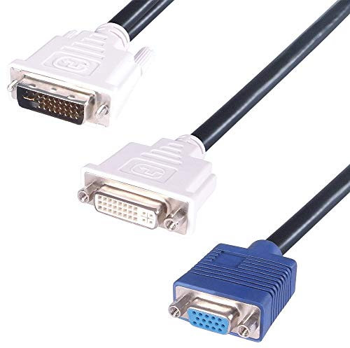 Connekt Gear Adaptateur DVI-I Femelle vers DVI-D/VGA HD15 Femelle câble
