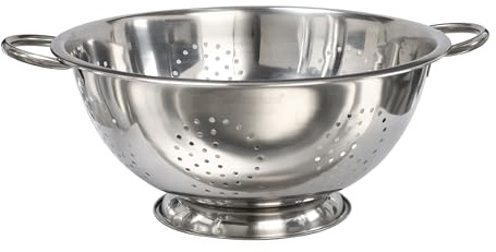 Buckingham Premium Deep Colander Strainer for Draining Rinsing & Straining Stainless Steel Multipurpose Kitchen Tool for Washing Pasta & Vegetables (7.5 L / 34 cm)