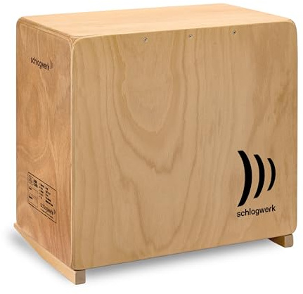 Schlagwerk BC462 - Bass-Cajon mit 2inOne Technologie mit 84 Snare Spiralen - für unplugged Gigs - Antik Buche mit Gabun Holz Korpus - Made in Germany