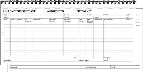 SIGEL Expres 30205 Fahrtennachweis Autokostenbuch holländisch spiralisiert | 30205, SD Papier Format 29,7x14 cm zur Erfassung von Kilometerkosten