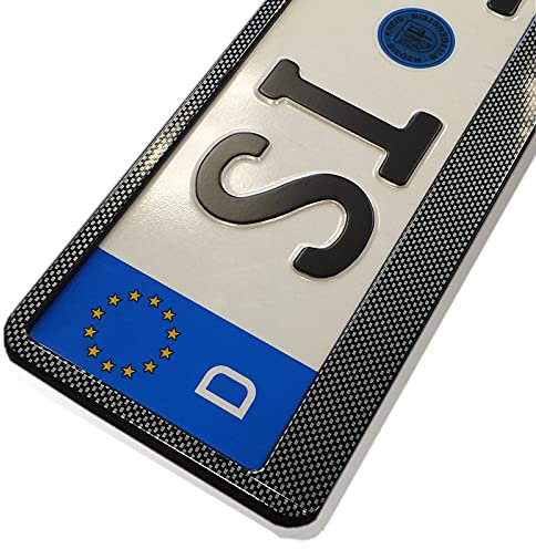 imex 2 Stück Kennzeichenhalter Carbon Look Optik Nummernschildhalter