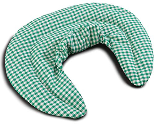 Nackenhörnchen mit Stehkragen grün-weiß - Nackenkissen Wärmekissen Körnerkissen für Nacken Schulter Rücken - Weizen