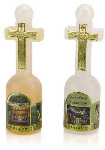 ChristentumWelt Agua bendita purificante de Jordania y aceite de ungüento auténtico directo de Jerusalén, 150 ml