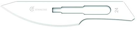 GIMA - Sterile Einwegklinge, aus Edelstahl, Nr. 24, 100er-Pack, 27028