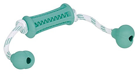 Nobby 60472 Vollgummi Stick mit Seil DENTAL Fun, zweifarbig