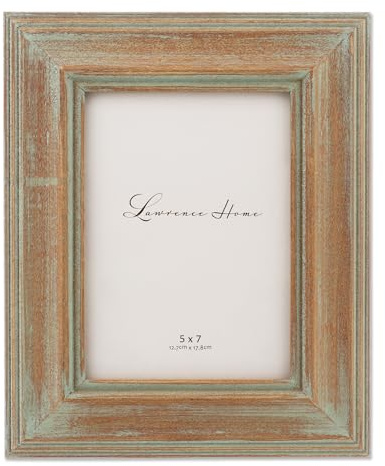 Lawrence Frames 5x7 Weathered Wood With Verdigris Wash Picture Frame (733157)