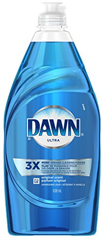 Dawn Plat Savon, Ultra Lavage de la vaisselle liquide, original, Bleu, Parfum, 612,3 gram, Lot de 2