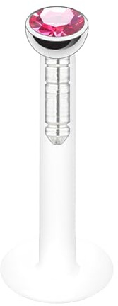 Taffstyle® Piercings - Lippenpiercing Lippe Schmuck Piercing Labret Stecker Lippenstecker Bioflex mit Kristall