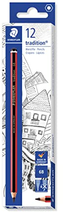 STAEDTLER tradition 110 Bleistift-Set – 12 Stück, 6B | Zum Schreiben & Zeichnen, bruchfeste Mine, aus FSC-Holz – Art.-Nr. 110-6B