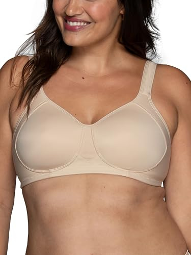 Vanity Fair womens Wireless Medium Impact Plus Size Padded Sports Bra, Wireless - Neutral, 38DD US