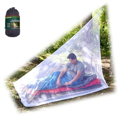 Coghlan's Hiker's Rectangular Mosquito Net – Lightweight Mesh Shelter for Camping, Backpacking, and Outdoor Insect Protection – Includes Corner Rings and Carry Bag – 83 x 57 x 73