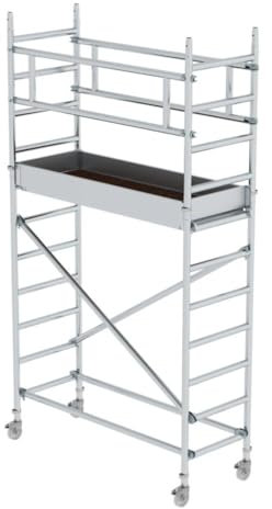 Günzburger Steigtechnik MUNK 166220 Aluminium Gerüst fahrbar Arbeitshöhe (max.): 4.2m Silber 56kg