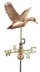 Good Directions Cottage Duck in Flight Copper Weathervane - Quality Wind Vane - H60 x W29 x L33 cm