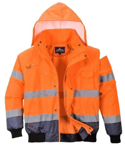 Portwest Blouson Haute-Visibilité bicolore, Couleur: Orange/Marine, Taille: L, C465ONRL