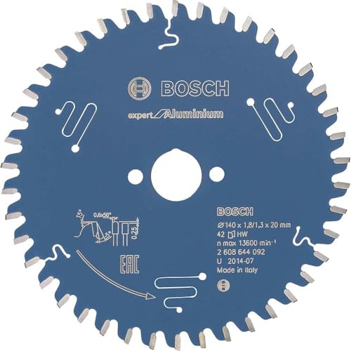 Bosch Professional 1x Kreissägeblatt Expert for Aluminium (für Aluminium, Sägeblatt Ø 140 x 20 x 1,8 mm, 42 Zähne, Zubehör Kreissäge)