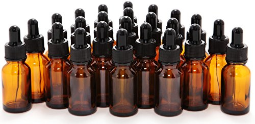 Vivaplex, 24, Amber, 15 ml (1/2 oz) Glass Bottles, with Glass Eye Droppers