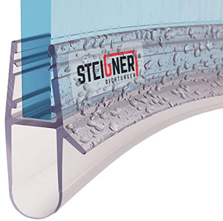 STEIGNER Duschtätnings list, 80cm, 5/6/ 7/8 mm tjockt glas, halvcirkelformad PVC-tätning, UK17