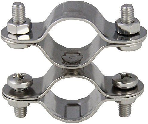2 Stück Rohrschelle DOPPELT FEST D= 25 mm - Edelstahl A2 AISI 304