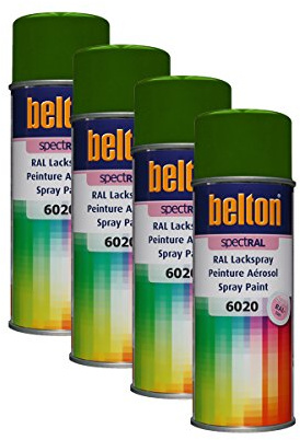 Kwasny Belton Spectral 324 115 Lot de 4 bombes de peinture en spray RAL 6020 Vert oxyde de chrome brillant 400 m