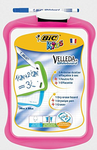 Skiffer 20 x 31 cm rosa - BIC - med 1 suddgummi + 1 Velleda