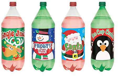 Unique Party 62546 Weihnachten Pop Flasche Etiketten